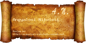 Angyalosi Nikolett névjegykártya